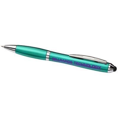 Branded Promotional CURVY STYLUS BP-TQTQ in Turquoise Pen From Concept Incentives.