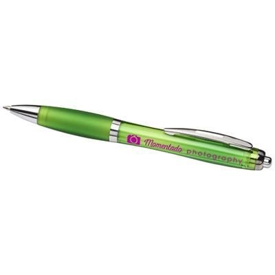 Branded Promotional CURVY BALL PEN in Lime Pen From Concept Incentives.