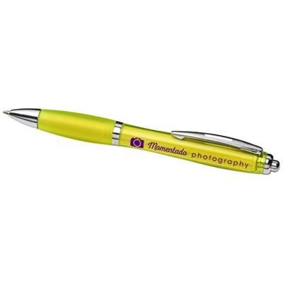 Branded Promotional CURVY BALL PEN in Yellow Pen From Concept Incentives.