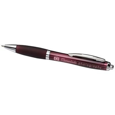 Branded Promotional CURVY BALL PEN in Merlot Pen From Concept Incentives.