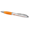 Branded Promotional CURVY BALL PEN in Silver-orange Pen From Concept Incentives.