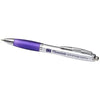 Branded Promotional CURVY BALL PEN in Silver-fuchsia Pen From Concept Incentives.