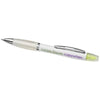 Branded Promotional CURVY BALL PEN with Highlighter in White Solid-transparent Pen From Concept Incentives.