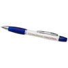 Branded Promotional CURVY BALL PEN with Highlighter in White Solid-blue Pen From Concept Incentives.