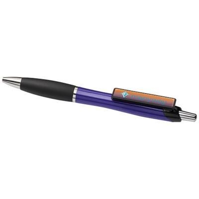 Branded Promotional CURVY BALL PEN with Domed Clip in Purple Pen From Concept Incentives.