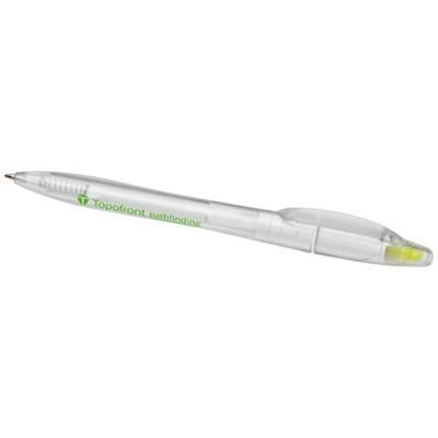 Branded Promotional SPRINT BALL PEN with Highlighter in Clear Transparent Pen From Concept Incentives.