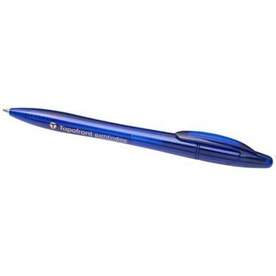 Branded Promotional SPRINT BALL PEN with Highlighter in Transparent-blue Pen From Concept Incentives.