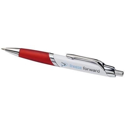 Branded Promotional ELLIPSE BALL PEN with White Barrel in White Solid-red Pen From Concept Incentives.