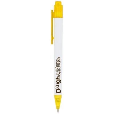 Branded Promotional CALYPSO BALL PEN in Yellow Pen From Concept Incentives.