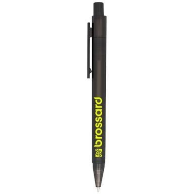 Branded Promotional CALYPSO FROSTED BALL PEN in Frosted Black Pen From Concept Incentives.