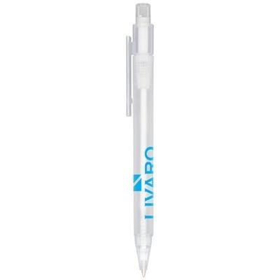 Branded Promotional CALYPSO FROSTED BALL PEN in Frosted White Pen From Concept Incentives.