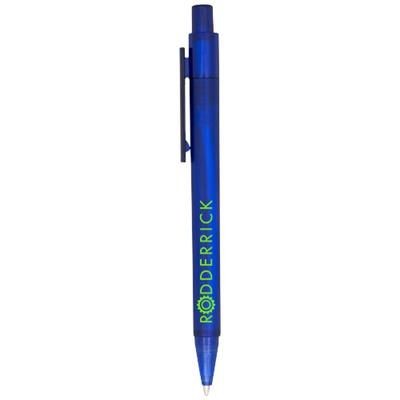 Branded Promotional CALYPSO FROSTED BALL PEN in Frosted Blue Pen From Concept Incentives.