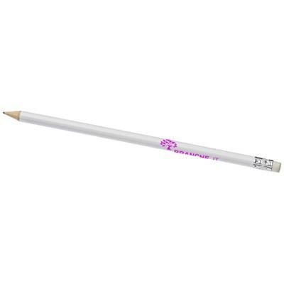 Branded Promotional PRICEBUSTER PENCIL with Colour Barrel in White Solid Pen From Concept Incentives.