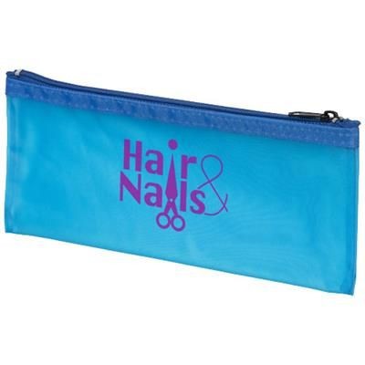 Branded Promotional FABIEN FROST PENCIL CASE in Transparent-blue Pen From Concept Incentives.