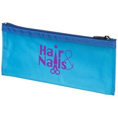 Branded Promotional FABIEN FROST PENCIL CASE in Transparent-blue Pen From Concept Incentives.