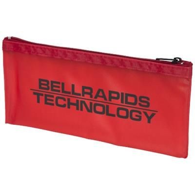 Branded Promotional FABIEN FROST PENCIL CASE in Transparent-red Pen From Concept Incentives.