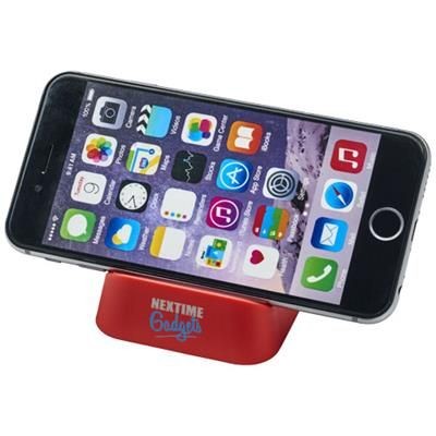 Branded Promotional CRIB PHONE STAND in Red Mobile Phone Stand From Concept Incentives.