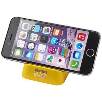 Branded Promotional CRIB PHONE STAND in Yellow Mobile Phone Stand From Concept Incentives.