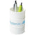 Branded Promotional BARDO OIL DRUM STYLE PLASTIC PEN POT in White Solid Pen Pot From Concept Incentives.