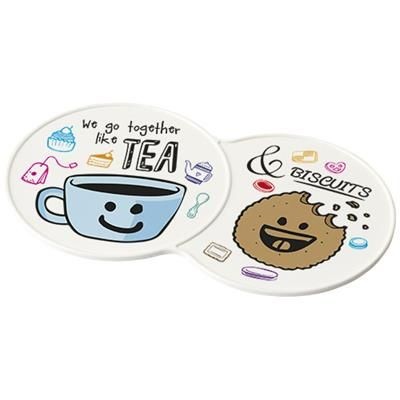 Branded Promotional SIDEKICK PLASTIC COASTER in White Solid Coaster From Concept Incentives.