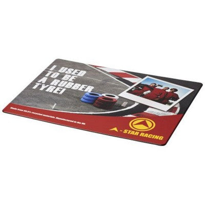 Branded Promotional BRITE-MAT¬¨√Ü MOUSEMAT with Tyre Material in Black Solid Technology From Concept Incentives.