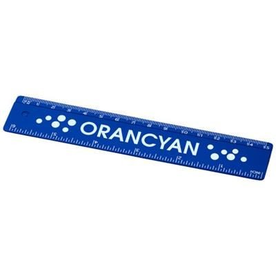 Branded Promotional RENZO 15 CM PLASTIC RULER in Blue Ruler From Concept Incentives.