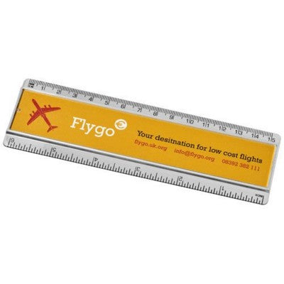 Branded Promotional ELLISON 15 CM PLASTIC RULER with Paper Insert in Transparent Clear Transparent Ruler From Concept Incentives.