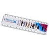 Branded Promotional ELLISON 15 CM PLASTIC RULER with Paper Insert in White Solid Ruler From Concept Incentives.