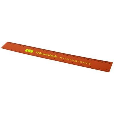 Branded Promotional ROTHKO 30 CM PLASTIC RULER in Orange Ruler From Concept Incentives.
