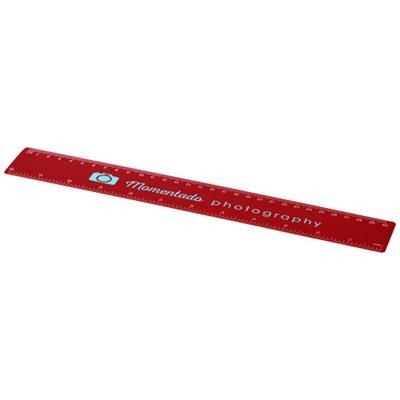 Branded Promotional ROTHKO 30 CM PLASTIC RULER in Red Ruler From Concept Incentives.