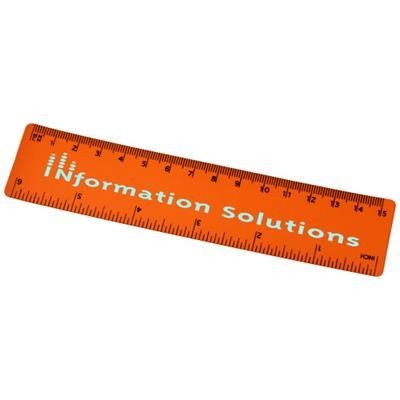 Branded Promotional ROTHKO 15 CM PLASTIC RULER in Orange Ruler From Concept Incentives.