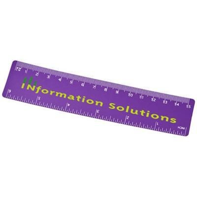 Branded Promotional ROTHKO 15 CM PLASTIC RULER in Purple Ruler From Concept Incentives.