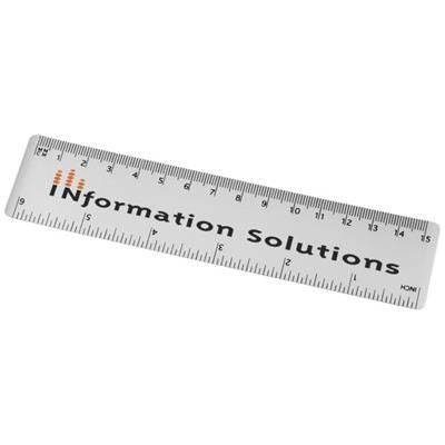 Branded Promotional ROTHKO 15 CM PLASTIC RULER in Clear Transparent Ruler From Concept Incentives.