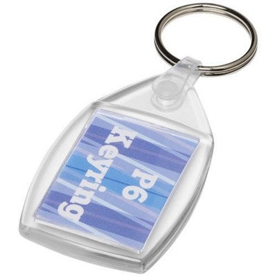 Branded Promotional LITA P6 KEYRING CHAIN with Plastic Clip in Transparent Clear Transparent Keyring From Concept Incentives.