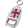 Branded Promotional KAI R6 KEYRING CHAIN with Bottle Opener in Transparent Clear Transparent Keyring From Concept Incentives.