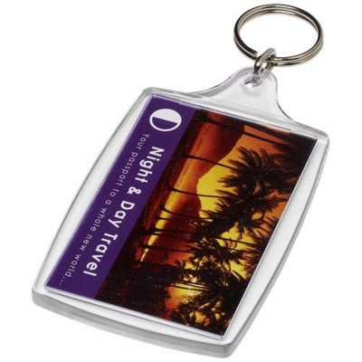 Branded Promotional ORCA L4 LARGE KEYRING CHAIN in Transparent Clear Transparent Keyring From Concept Incentives.