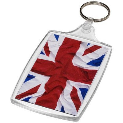 Branded Promotional BAIJI L6 LARGE KEYRING CHAIN with Plastic Clip in Transparent Clear Transparent Keyring From Concept Incentives.