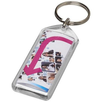 Branded Promotional STEIN F1 REOPENABLE KEYRING CHAIN in Transparent Clear Transparent Keyring From Concept Incentives.