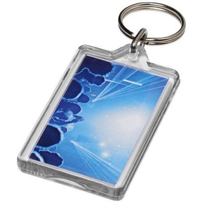 Branded Promotional LUKEN G1 REOPENABLE KEYRING CHAIN in Transparent Clear Transparent Keyring From Concept Incentives.