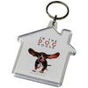 Branded Promotional COMBO HOUSE-SHAPED KEYRING CHAIN in Transparent Clear Transparent Keyring From Concept Incentives.