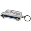 Branded Promotional COMBO VAN-SHAPED KEYRING CHAIN in Transparent Clear Transparent Keyring From Concept Incentives.