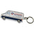 Branded Promotional COMBO VAN-SHAPED KEYRING CHAIN in Transparent Clear Transparent Keyring From Concept Incentives.