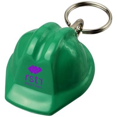 Branded Promotional KOLT HARD-HAT-SHAPED KEYRING CHAIN in Green Keyring From Concept Incentives.