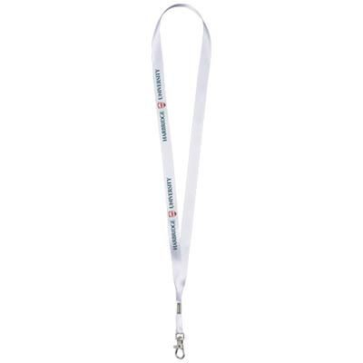 Branded Promotional ORO RIBBON LANYARD in White Solid Lanyard From Concept Incentives.