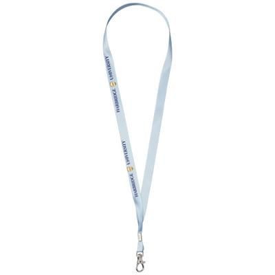 Branded Promotional ORO RIBBON LANYARD in Ice Blue Lanyard From Concept Incentives.