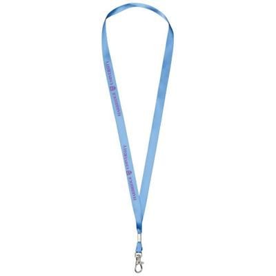 Branded Promotional ORO RIBBON LANYARD in Mid Blue Lanyard From Concept Incentives.