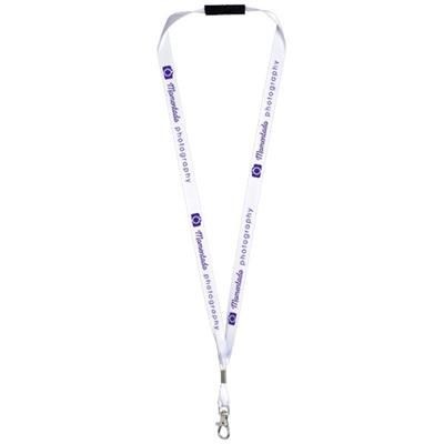 Branded Promotional ORO RIBBON LANYARD with Break-away Closure in White Solid Lanyard From Concept Incentives.