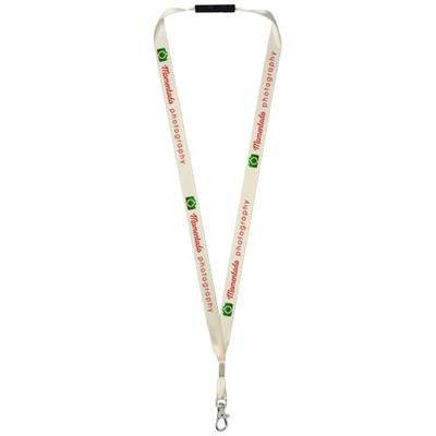 Branded Promotional ORO RIBBON LANYARD with Break-away Closure in Cream Lanyard From Concept Incentives.