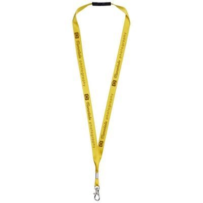 Branded Promotional ORO RIBBON LANYARD with Break-away Closure in Yellow Lanyard From Concept Incentives.