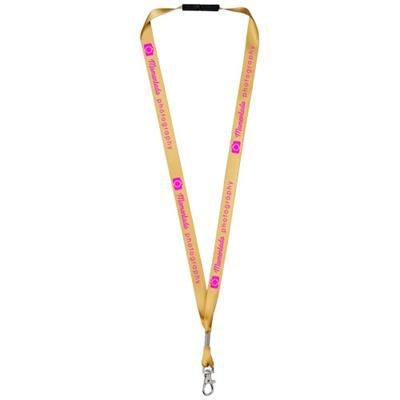 Branded Promotional ORO RIBBON LANYARD with Break-away Closure in Sand Lanyard From Concept Incentives.